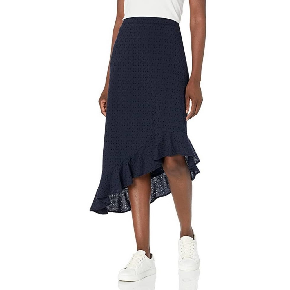 J Crew Mercantile Cotton Eyelet Asymmetrical Skirt - NWOT - size Small